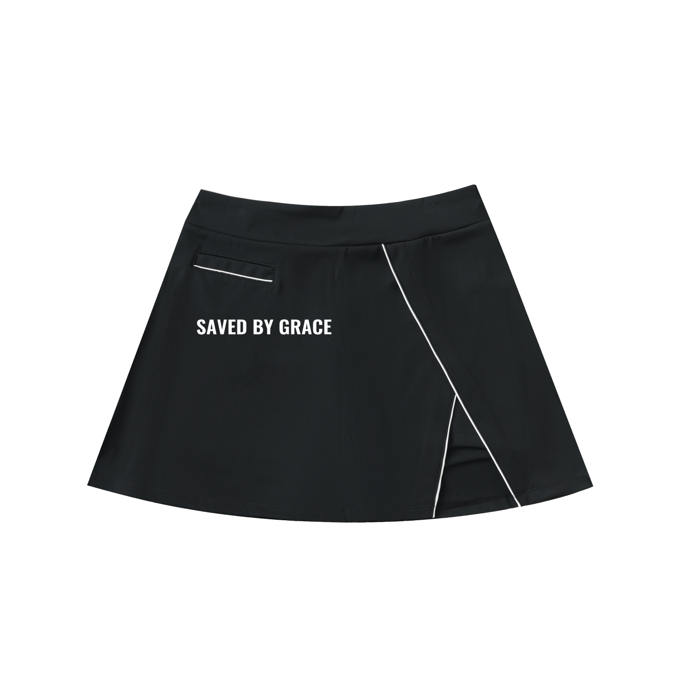 High-Waist Pocketed A-Line Skirt