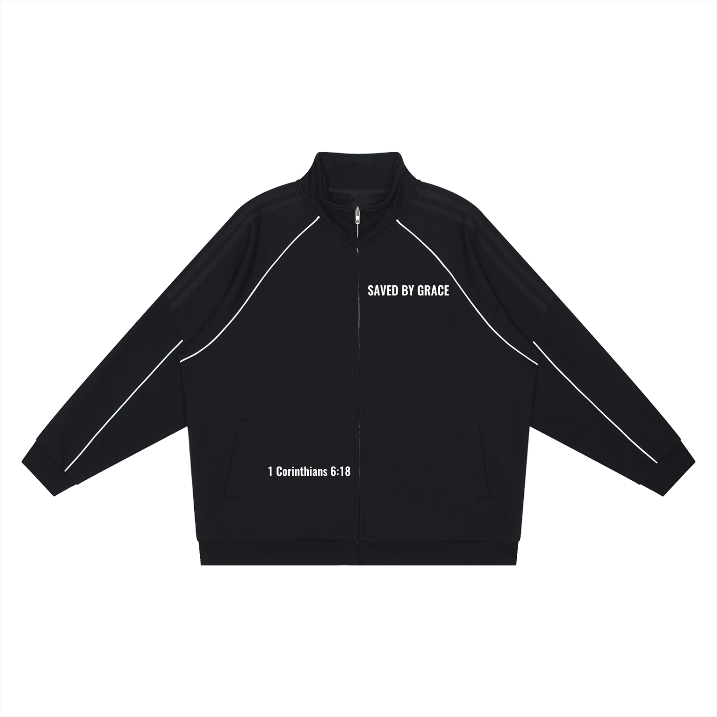 Reflection Striped Raglan Sleeve Jacket