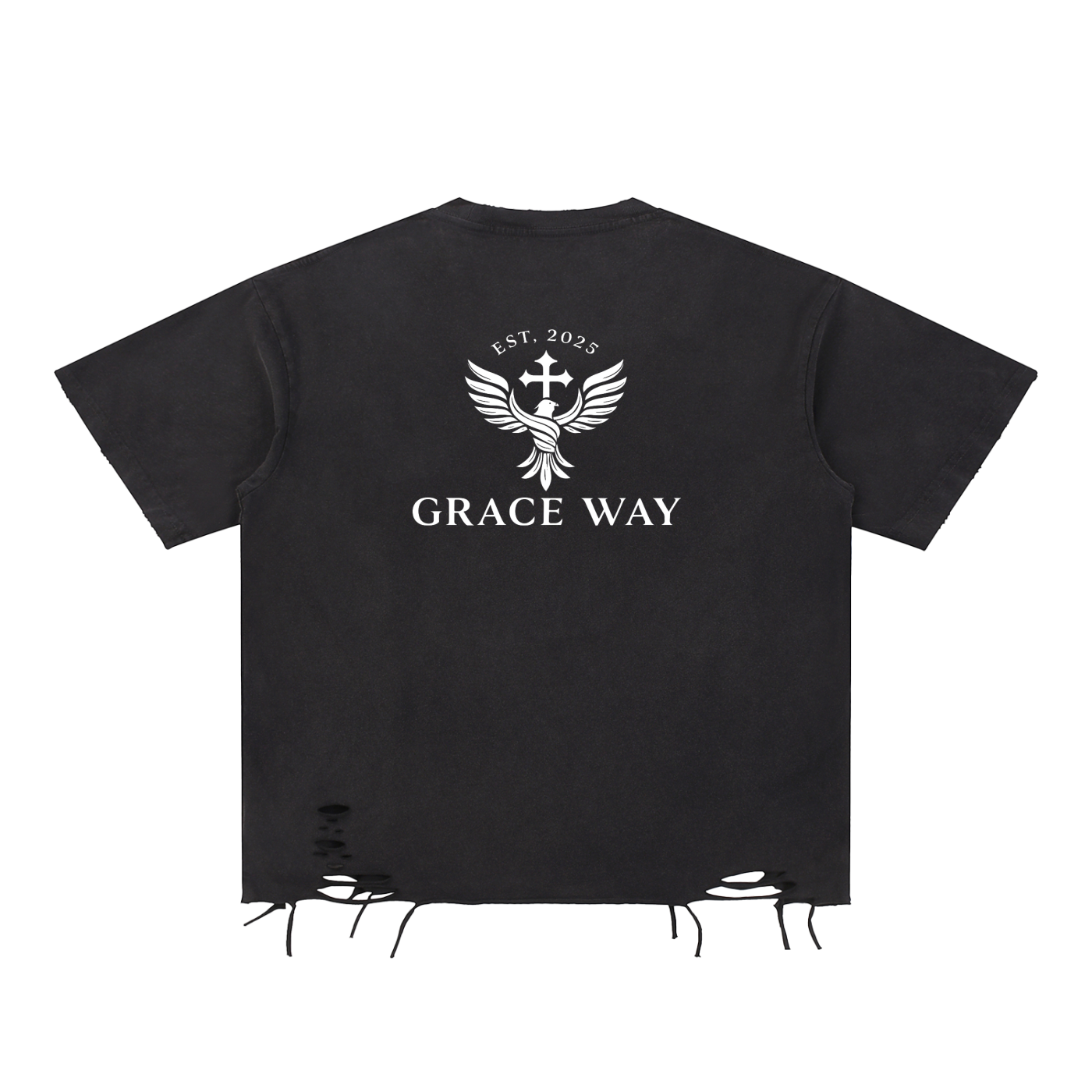 Snow Washed Raw-Hem T-Shirt