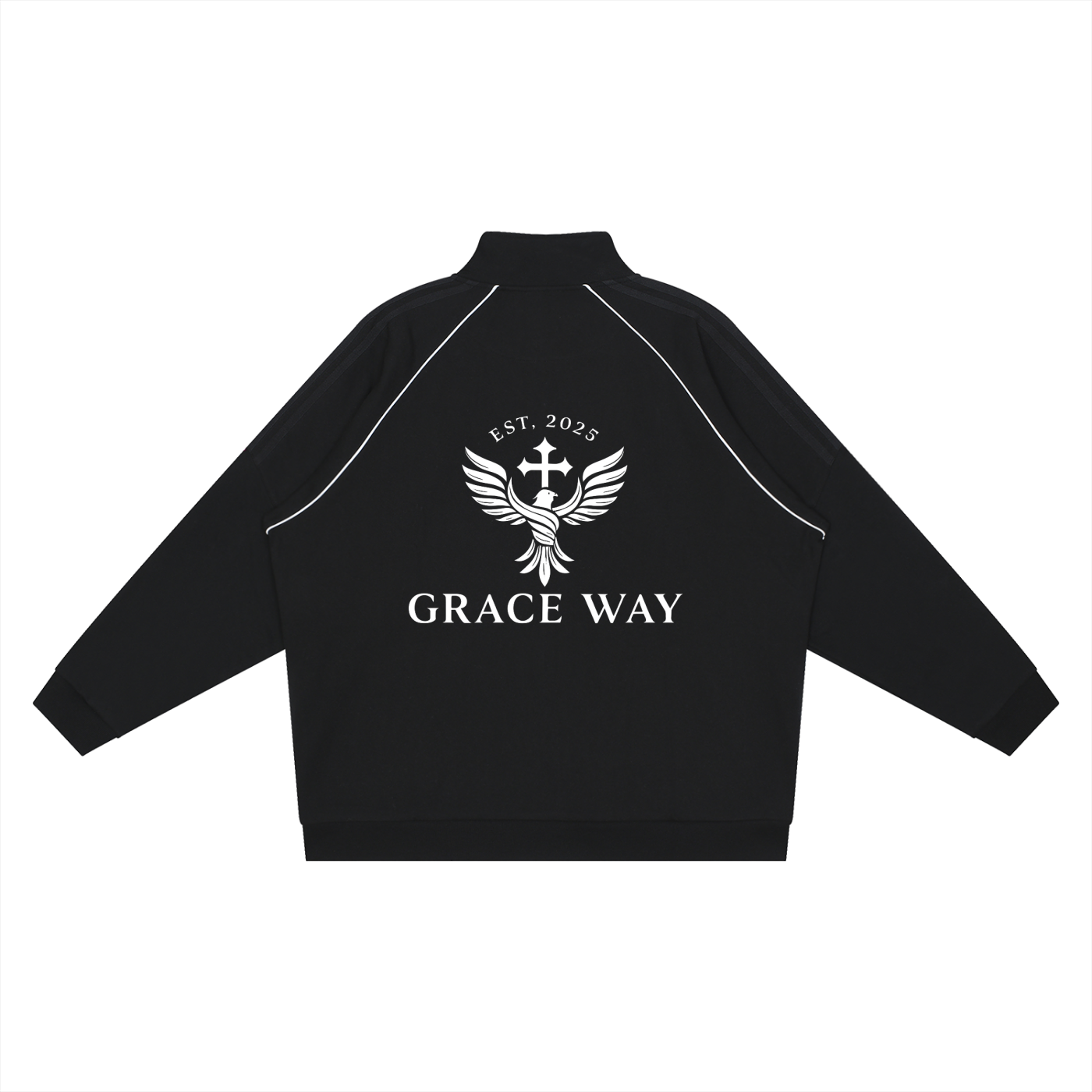 Reflection Striped Raglan Sleeve Jacket