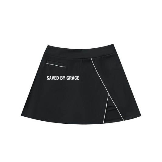 High-Waist Pocketed A-Line Skirt